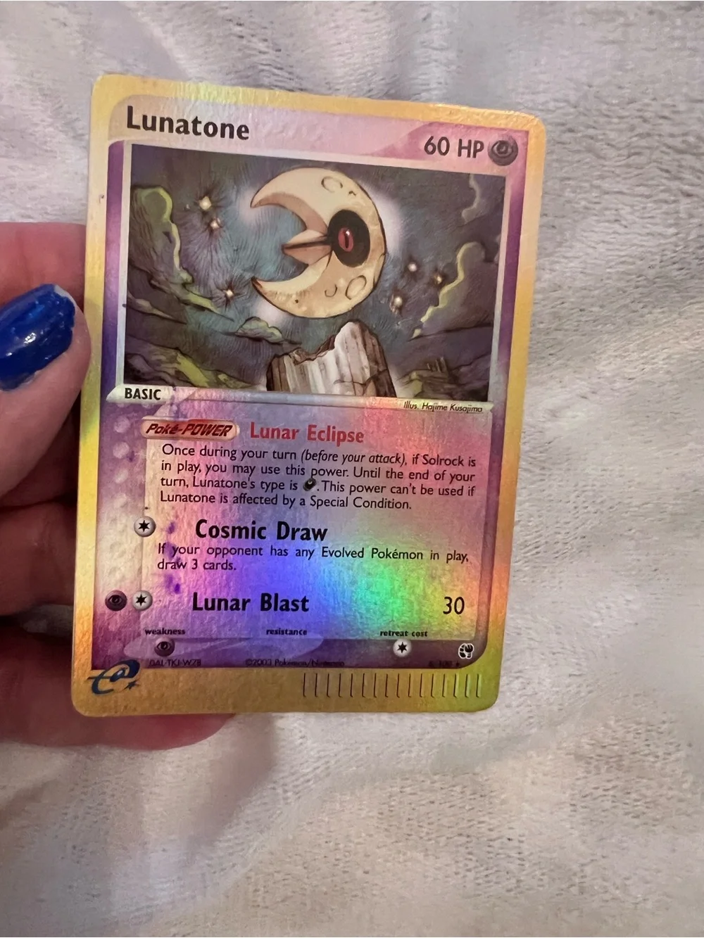 2003 RARE Lunatone Ex Sandstorm Reverse Holo 8/100 NM